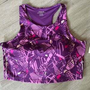 Reebok Purple Geometric Sports Bra